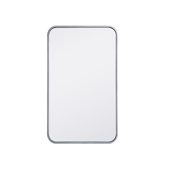 Soft corner metal rectangular mirror 18x30 inch in Silver