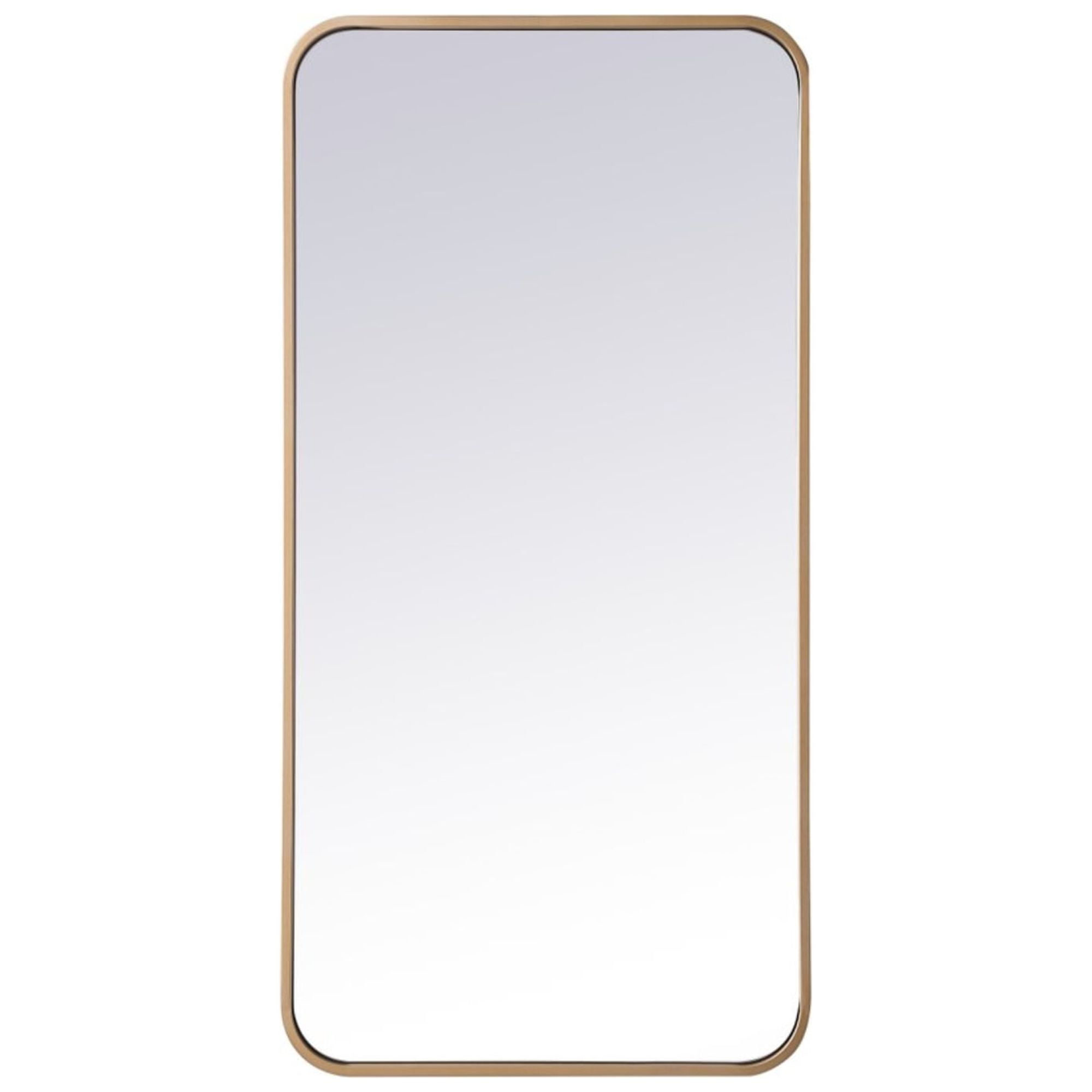 Soft Corner Metal Rectangular Mirror 18x36 Inch In Brass Walmart