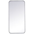 thumbnail image 1 of Soft corner metal rectangular mirror 18x36 inch in Silver, 1 of 5