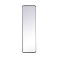 thumbnail image 1 of Soft corner metal rectangular mirror 18x60 inch in Black, 1 of 5