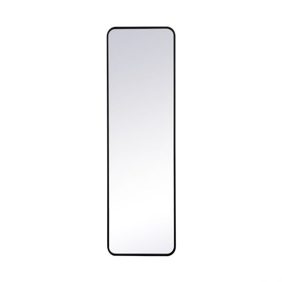 Soft corner metal rectangular mirror 18x60 inch in Black