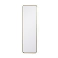 thumbnail image 1 of Soft corner metal rectangular mirror 18x60 inch in Brass, 1 of 5