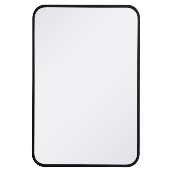 Soft corner metal rectangular mirror 20x30 inch in Black