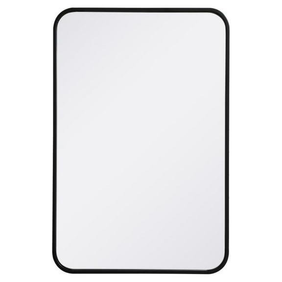 Soft corner metal rectangular mirror 20x30 inch in Black