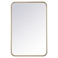 thumbnail image 1 of Soft corner metal rectangular mirror 20x30 inch in Brass, 1 of 10