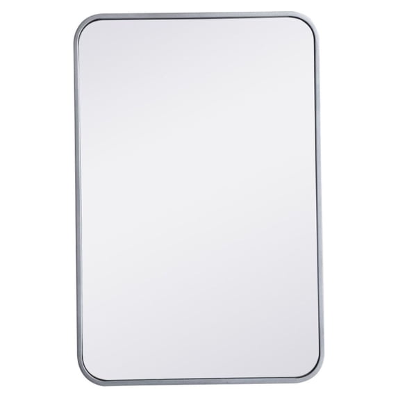 Soft corner metal rectangular mirror 20x30 inch in Silver