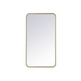 thumbnail image 1 of Soft corner metal rectangular mirror 20x36 inch in Brass, 1 of 5