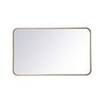 thumbnail image 1 of Soft corner metal rectangular mirror 22x36 inch in Brass, 1 of 5