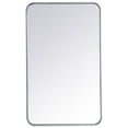 thumbnail image 1 of Soft corner metal rectangular mirror 22x36 inch in Silver, 1 of 9