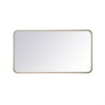 thumbnail image 1 of Soft corner metal rectangular mirror 22x40 inch in Brass, 1 of 5