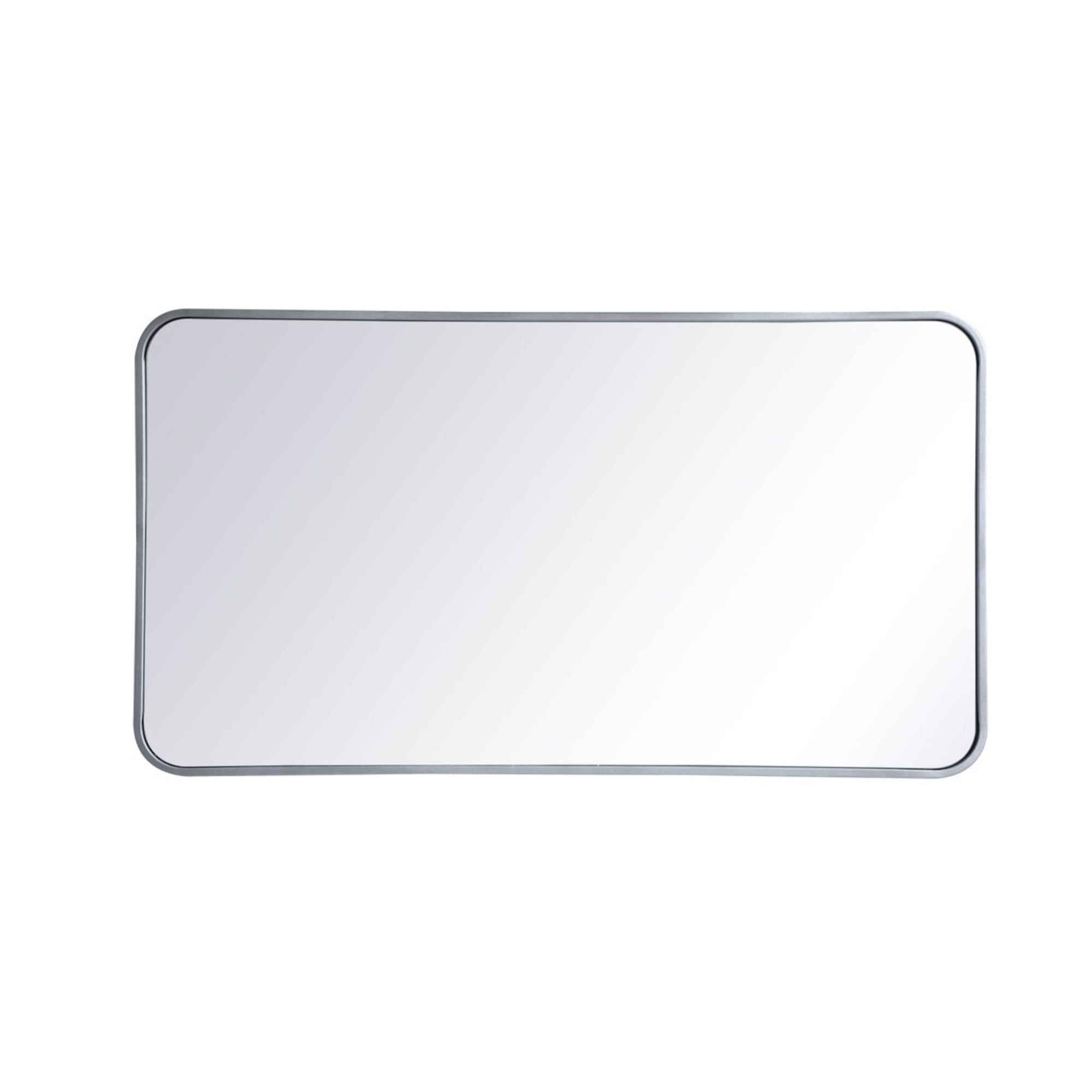 Evermore Contemporary 22x40" Silver Rectangular Wood Vanity Mirror