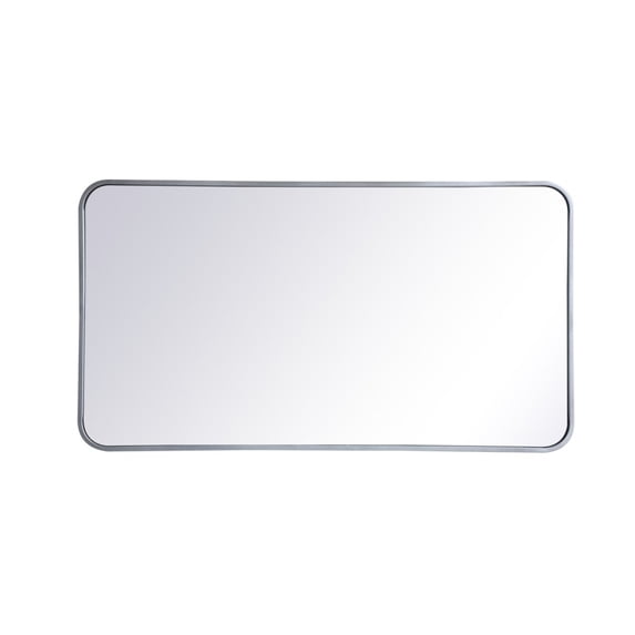 Soft corner metal rectangular mirror 22x40 inch in Silver