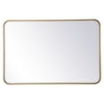 thumbnail image 1 of Soft corner metal rectangular mirror 24x36 inch in Brass, 1 of 5