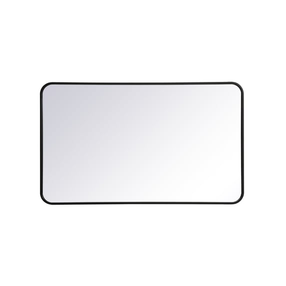Soft corner metal rectangular mirror 24x40 inch in Black