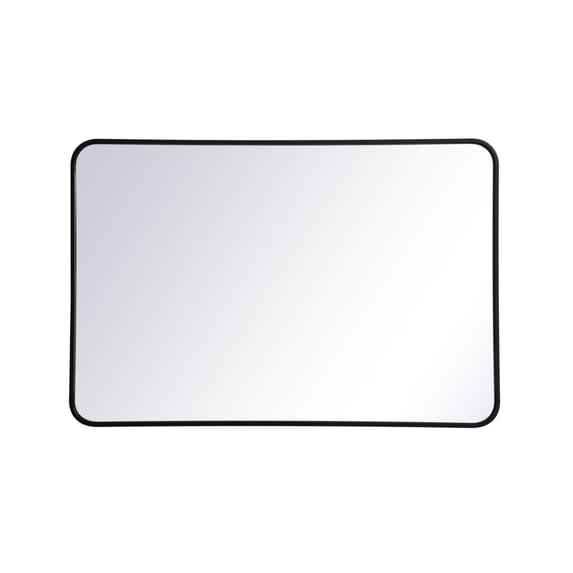 Soft corner metal rectangular mirror 27x40 inch in Black