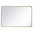 thumbnail image 1 of Soft corner metal rectangular mirror 27x40 inch in Brass, 1 of 5