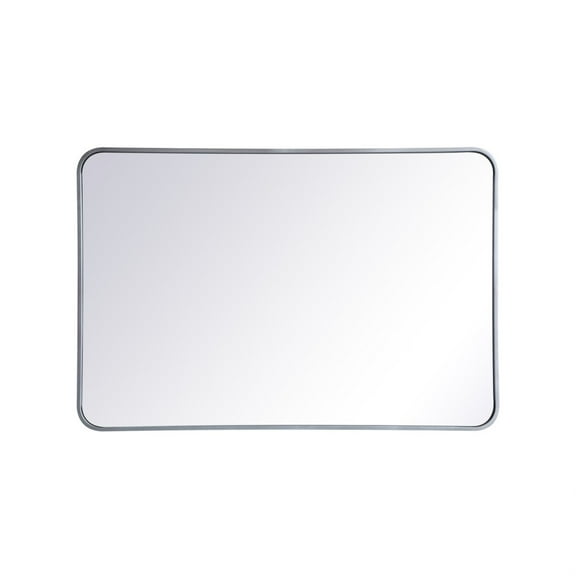 Soft corner metal rectangular mirror 27x40 inch in Silver