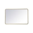 thumbnail image 1 of Soft corner metal rectangular mirror 28x42 inch in Brass, 1 of 5