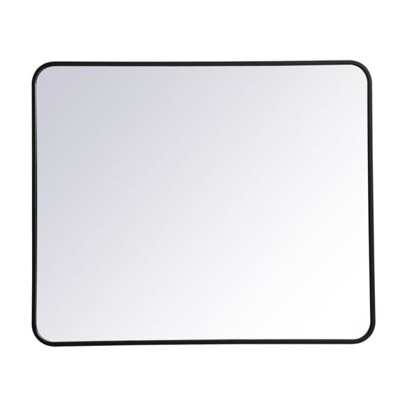 Soft corner metal rectangular mirror 30x36 inch in Black
