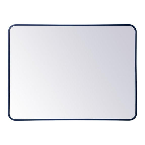 Elegant Decor Soft corner metal rectangular mirror 30x40 inch in Blue