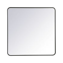 Soft corner metal rectangular mirror 36x36 inch in Black
