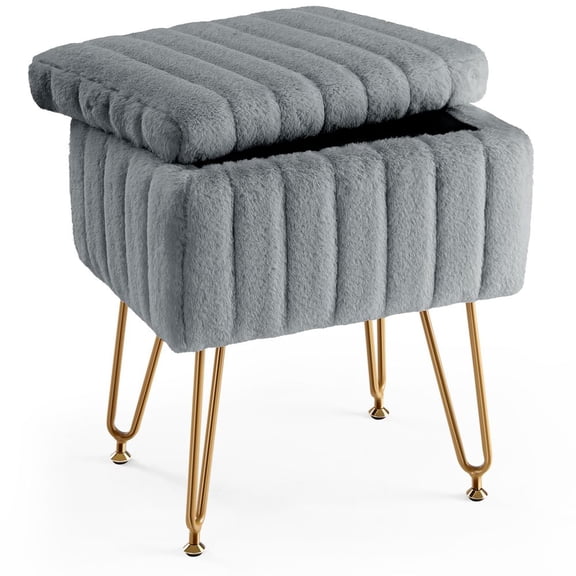 Soft cushion storage stool, modern-style makeup stool, adjustable and non-slip, suitable for bedrooms, offices, and entrance areas.