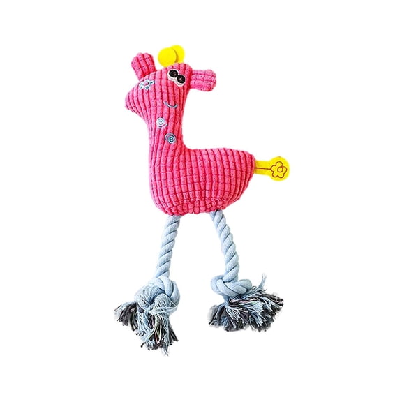 Soft deer shaped squeaky pet chew toy durable interactive teething stress relief play accessory for small medium dogs cats indoor outdoor training
