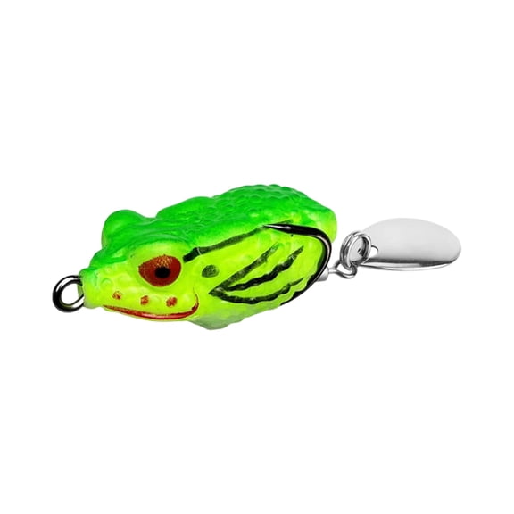 Soft for Bass, Snakehead, and Fish, Glitter Topwater with Double Hooks, Realistic Design