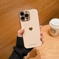 thumbnail image 1 of Soft love heart electroplated case for iPhone 11 12 13 14 15 Pro Max XS Max X XR 7 8 plus se 2020 mini shockproof silicone cover, 1 of 1