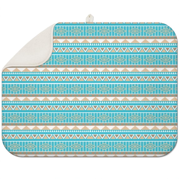 Soft microfiber boho dish drying mat 18x24 Inch with vivid floral designs, perfect for drying and protecting kitchen counters