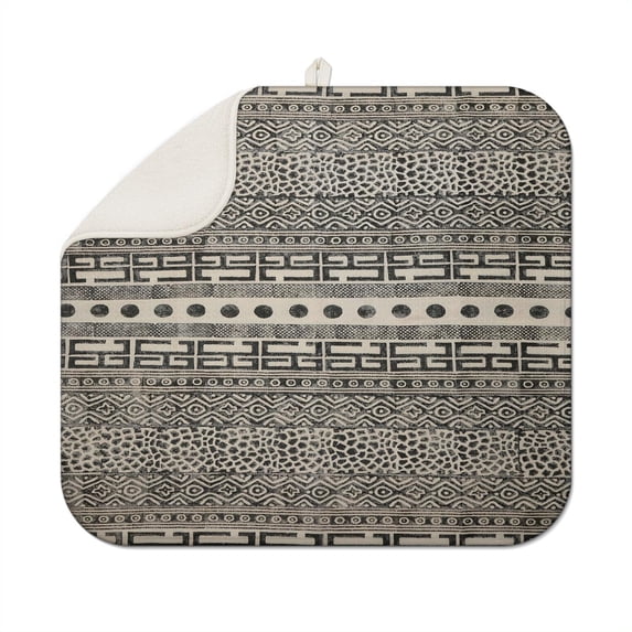 Soft microfiber boho dish drying pad 16x18 Inch, washable and reusable, designed to keep countertops dry and clean