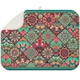 thumbnail image 1 of Soft microfiber boho kitchen drying mat 18x24 Inch with artistic floral prints, perfect for keeping countertops dry and clean, 1 of 5