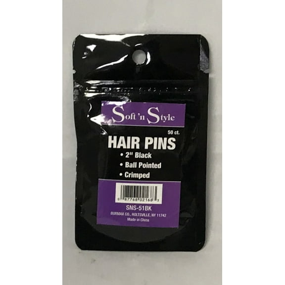 Soft 'n Style Hair Pins 2" Black 50 COUNT SNS-518K