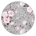 thumbnail image 1 of Soft polyester round table cover with elastic hem and floral design, fits 44-52 inch round tables, extra-large size, 1 of 7
