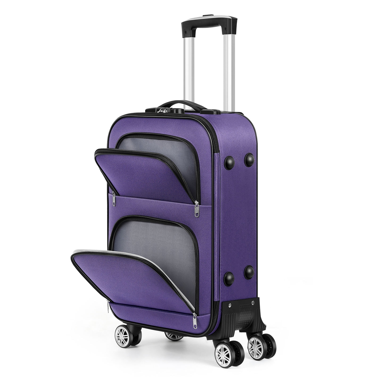 Soft sided Fabric Luggage Roller Luggage Lightweight 20 Purple Walmart