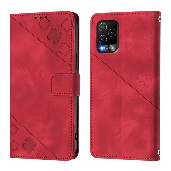 Soft skin-feel embossed PU leather BLU View 5 Pro Wallet Case, Flip Phone Cover with Card Holder, Kickstand, Magnetic Closure.S02
