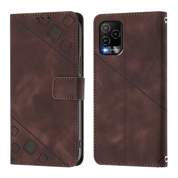 Soft skin-feel embossed PU leather BLU View 5 Pro Wallet Case, Flip Phone Cover with Card Holder, Kickstand, Magnetic Closure.S06