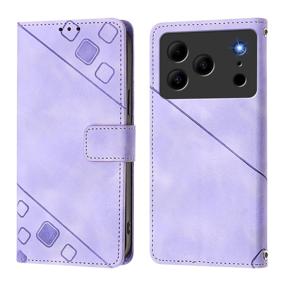 Soft skin-feel embossed PU leather DOOGEE NOTE 56/NOTE 56 PRO Wallet Case, Flip Phone Cover with Card Holder, Kickstand, Magnetic Closure.S05