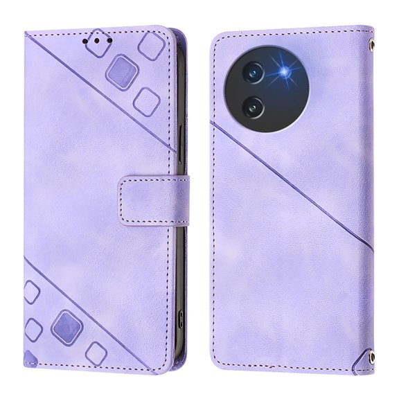 Soft skin-feel embossed PU leather Doogee Note 59/Note 59 Pro Wallet Case, Flip Phone Cover with Card Holder, Kickstand, Magnetic Closure.S05