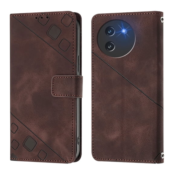 Soft skin-feel embossed PU leather Doogee Note 59/Note 59 Pro Wallet Case, Flip Phone Cover with Card Holder, Kickstand, Magnetic Closure.S06