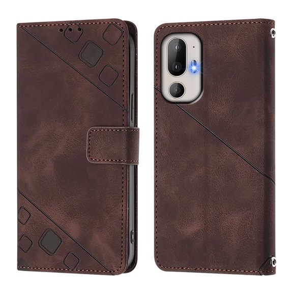 Soft skin-feel embossed PU leather HTC U24 PRO Wallet Case, Flip Phone Cover with Card Holder, Kickstand, Magnetic Closure.S06
