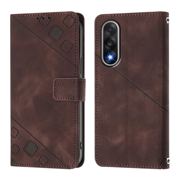 Soft skin-feel embossed PU leather Phone Case For Oneplus Nord 5 5G/ACE 5 ultra , Flip Cover with Card Holder, Kickstand, Magnetic Closure.S06