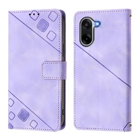 Soft skin-feel embossed PU leather Phone Case For Oneplus Nord CE 5/ACE 5 Racing, Flip Cover with Card Holder, Kickstand, Magnetic Closure.S05