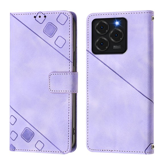 Soft skin-feel embossed PU leather Ulefone Note 20 Pro Wallet Case, Flip Phone Cover with Card Holder, Kickstand, Magnetic Closure.S05