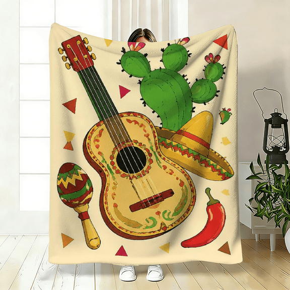 Soft warm fleece blanket, comfort flannel printed design, suitable for any season or gifting, cozy use on sofa, office, or travel, great camping accessory.