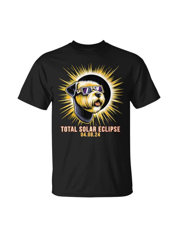 SoftCoated Wheaten Terrier Dog Watching Total Solar Eclipse TShirt