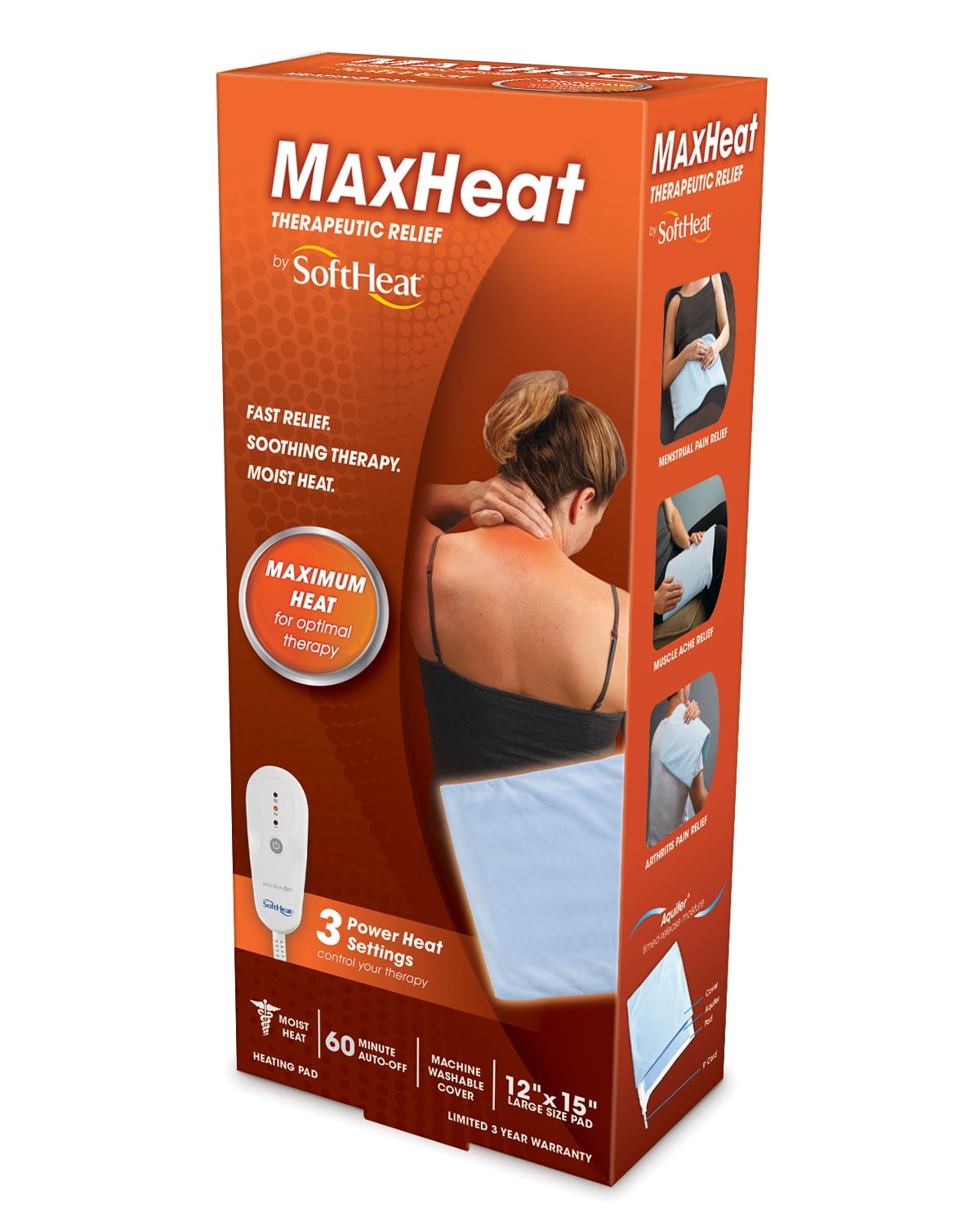 SoftHeat MaxHeat Heating Pad, HP215, Blue