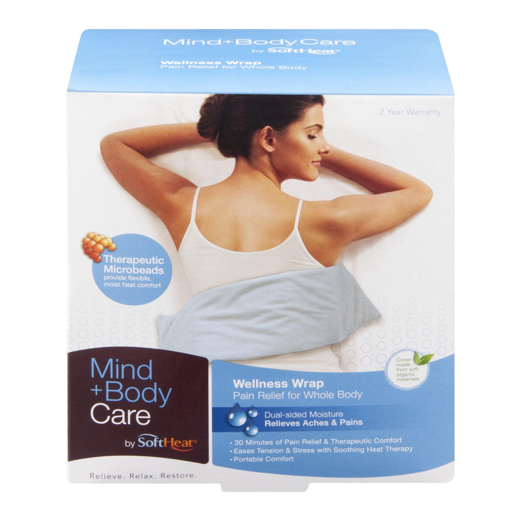 Thrive Body Wrap - Hot & Cold Therapy - Natural Clay Beads - Provides Moist Heat or Soothing Cool Stress and Pain Relief