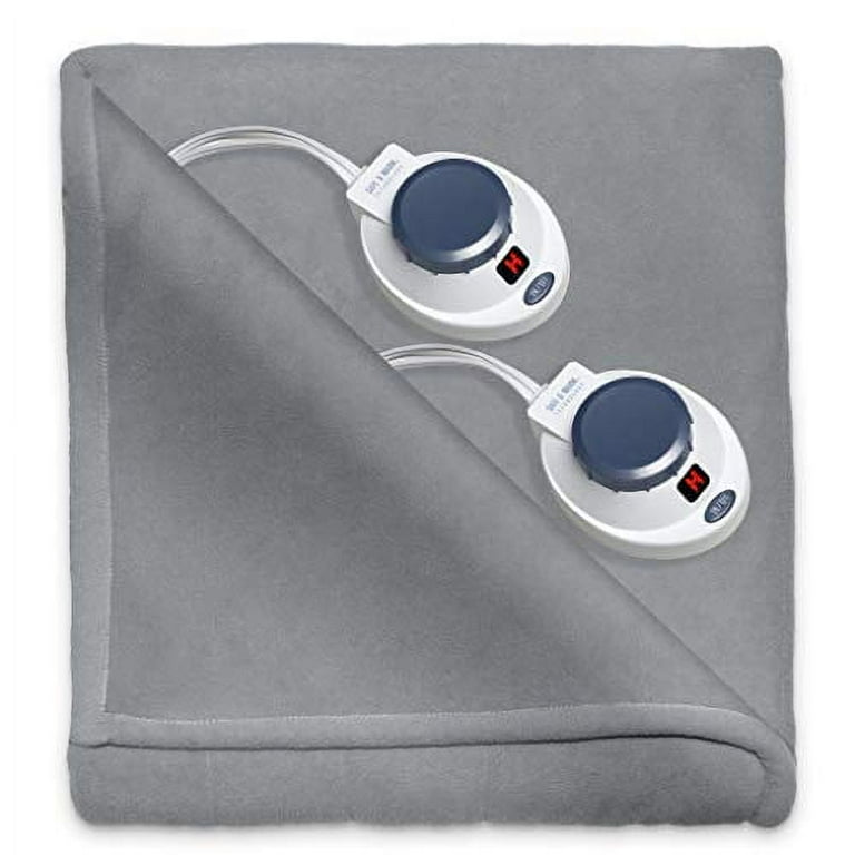 SoftHeat by Perfect Fit Luxury Fleece Electric Heated Blanket with Safe Warm Low Voltage Technology Queen Gray Walmart