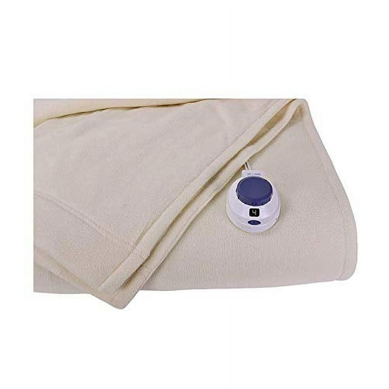 SoftHeat by Perfect Fit Luxury Micro Fleece Low Voltage Electric Heated Blanket Twin Natural